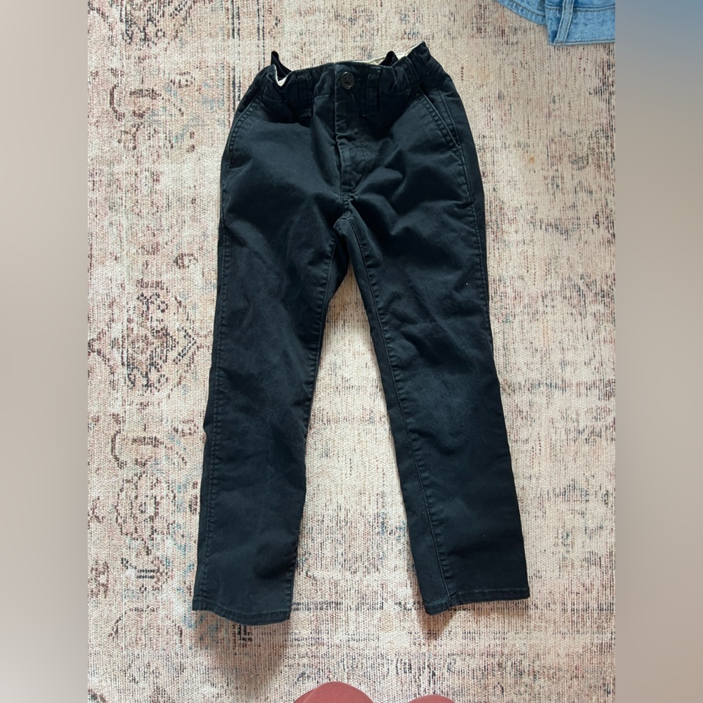 GAP Kids Boys Black Khaki Casual Pants 6 slim